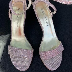 Stuart Weitzman sparkle wedge heels!